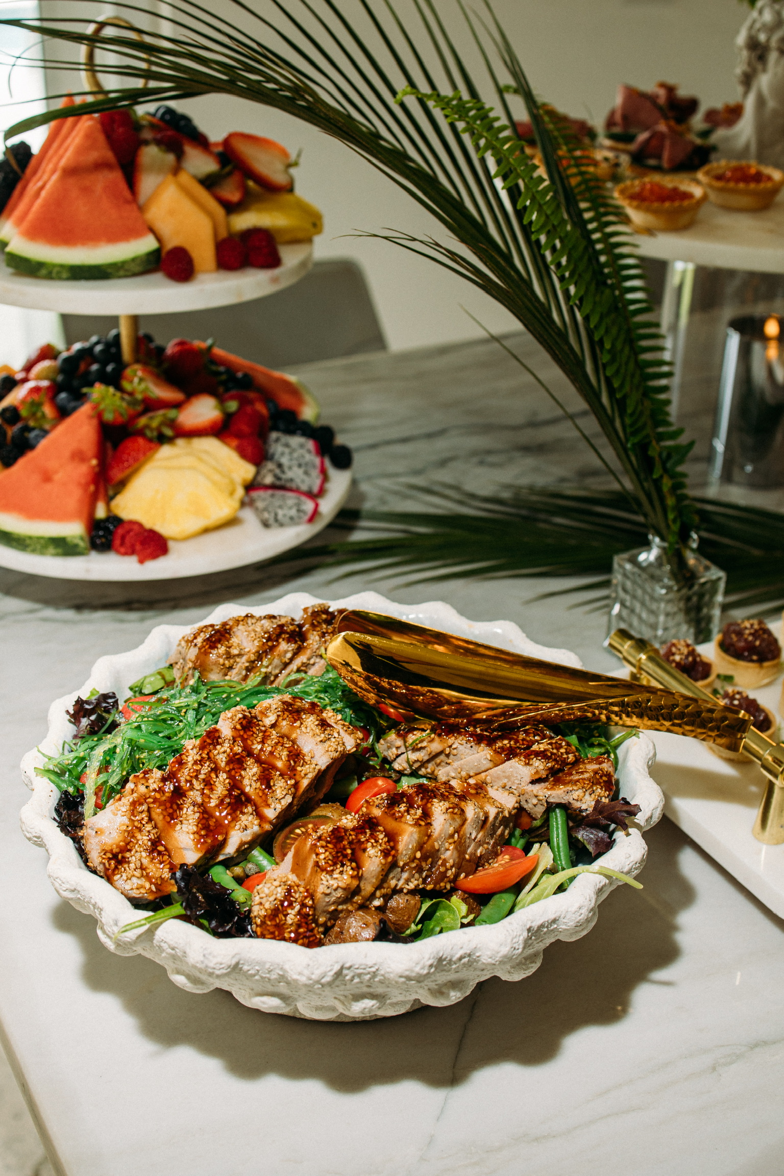 Colorful buffet table